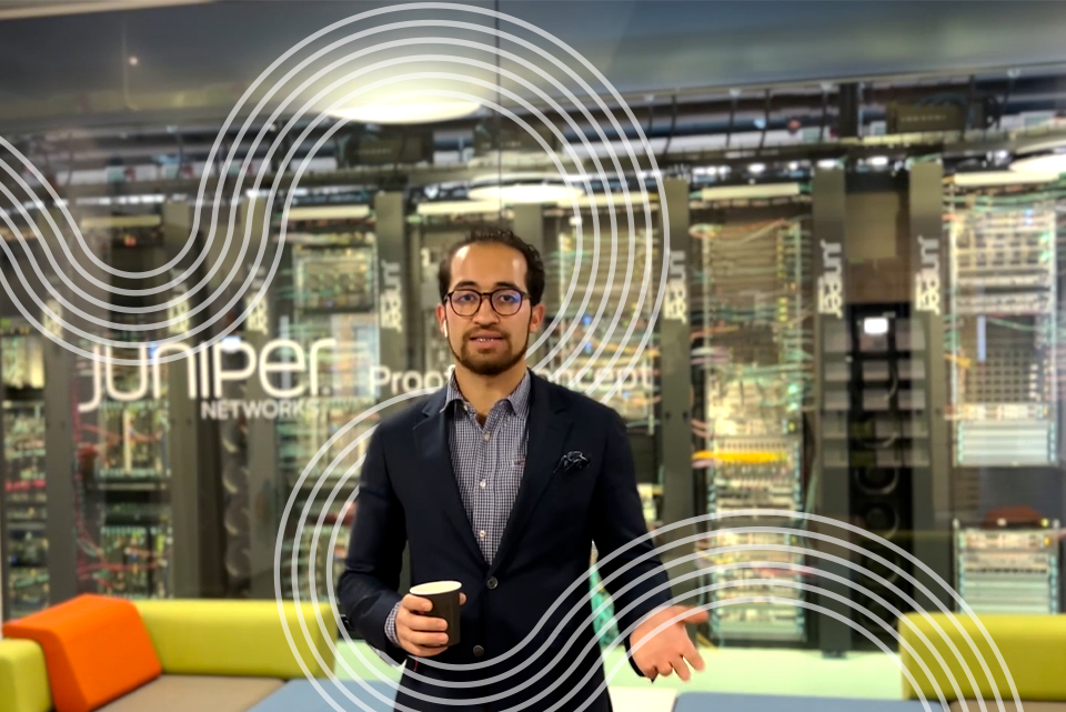 Sales Careers Hero Marketing professional presenting at Juniper Networks
